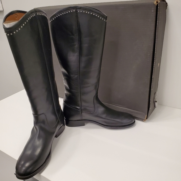 Frye Women's Melissa Button Stud Black Leather Boot US 6M - Picture 6 of 8